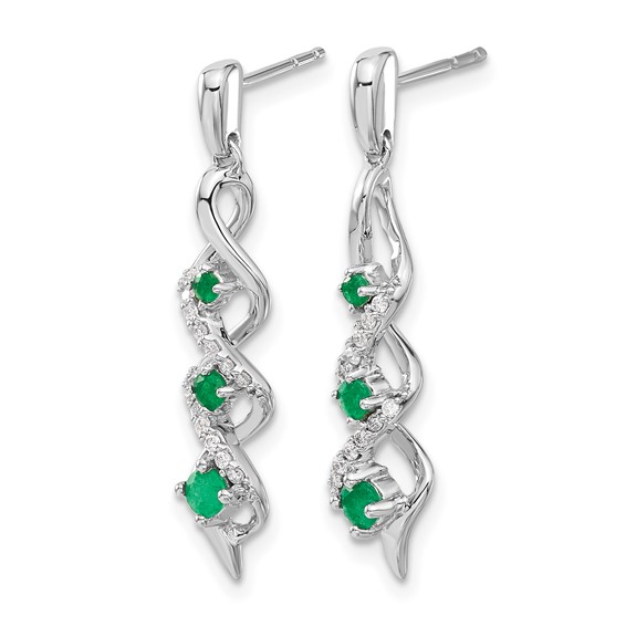 Diamond & Gemstone Post Dangle Earrings