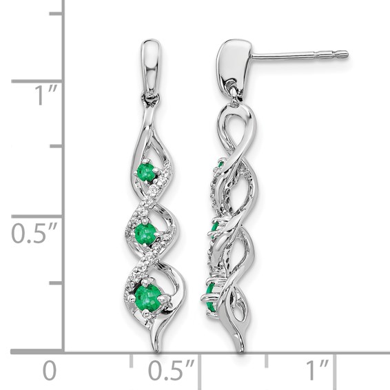 Diamond & Gemstone Post Dangle Earrings