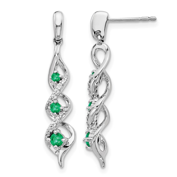 Diamond & Gemstone Post Dangle Earrings