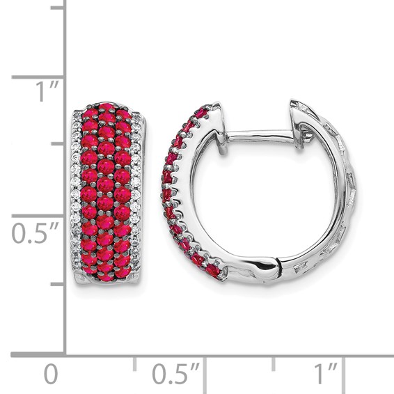 Diamond & Gemstone Hinged Hoop Earrings