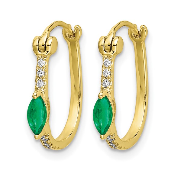 Diamond & Gemstone Hinged Hoop Earrings