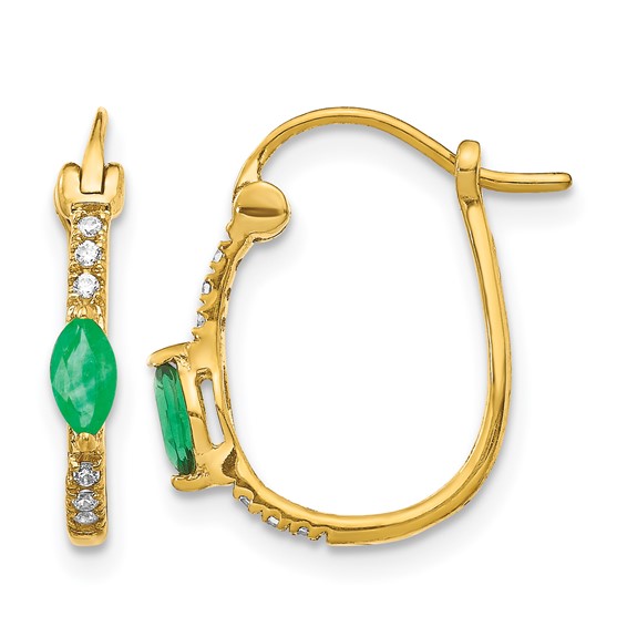 Diamond & Gemstone Hinged Hoop Earrings