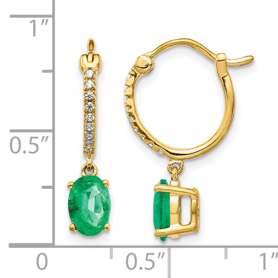 Diamond & Gemstone Dangle Hoop Earrings