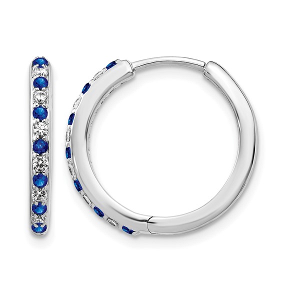Diamond & Gemstone Hinged Hoop Earrings