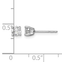 14K White Gold 0.50 Carat Lab Grown Diamond VS SI+ G+ Post Earrings view 4