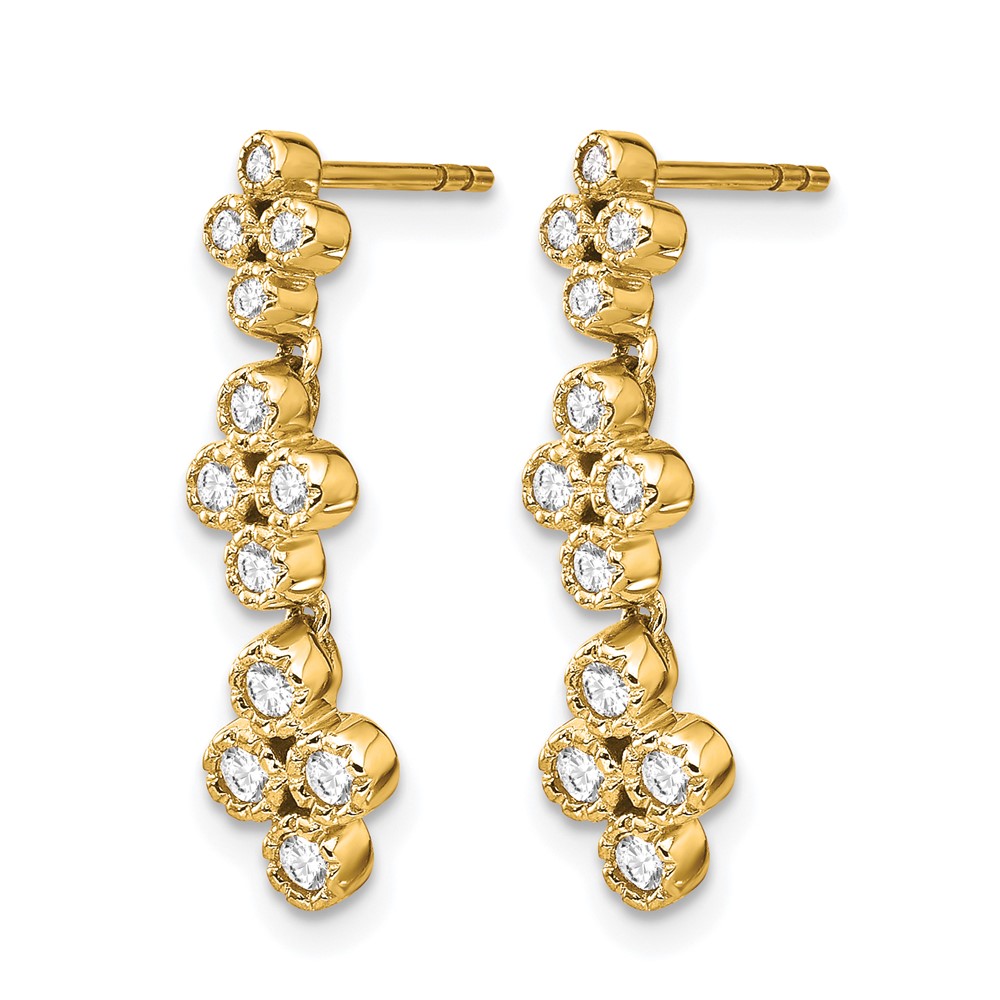 True Origin 14k 3/8 carat Lab Grown Diamond VS DEF Floral Bloom Post Dangle Earrings (EM6341B-038-YLD)