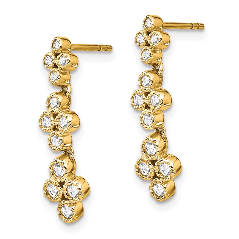 True Origin 14k 3/8 carat Lab Grown Diamond VS DEF Floral Bloom Post Dangle Earrings