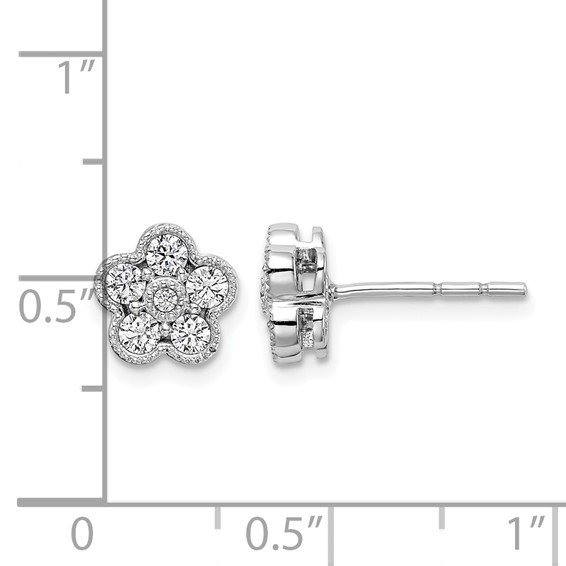 True Origin® Lab Grown Diamond Floral Post Earrings