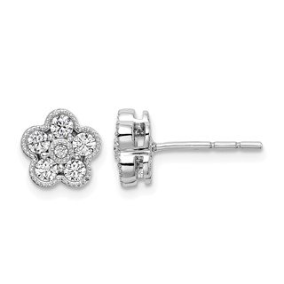 True Origin® Lab Grown Diamond Floral Post Earrings