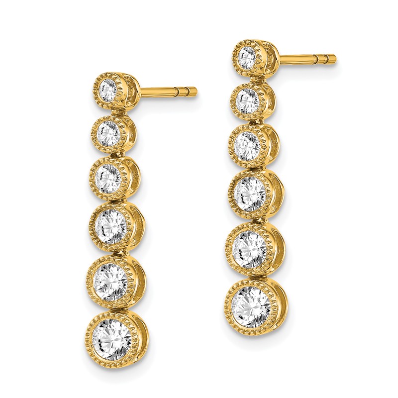 True Origin 14K 1 carat Lab Grown Diamond VS DEF Graduated Dangle Post Earring