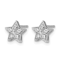 14K White Gold 0.10 Carat Lab Grown Diamond VS SI+ G+ Complete Star Post Earrings view 2