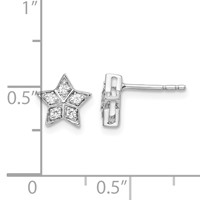 14K White Gold 0.10 Carat Lab Grown Diamond VS SI+ G+ Complete Star Post Earrings view 4