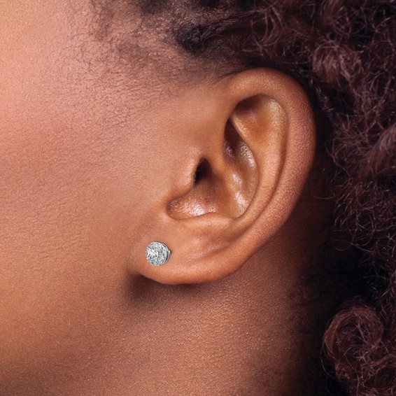 Diamond Round Halo Earrings       