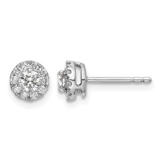 Diamond Round Halo Earrings       