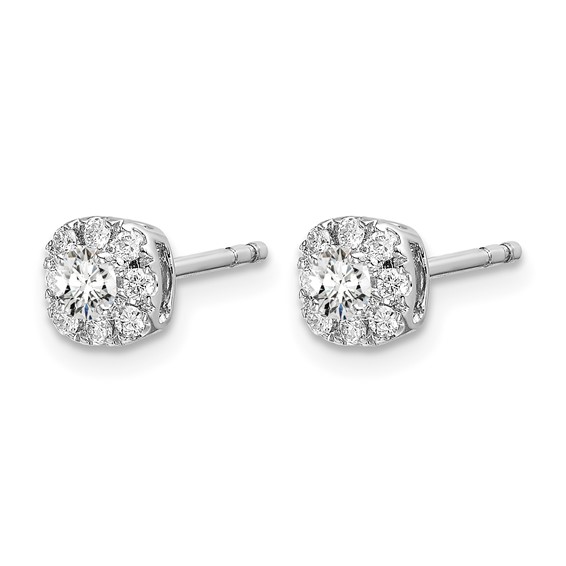 Diamond Cushion Halo Earrings
