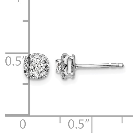 Diamond Cushion Halo Earrings