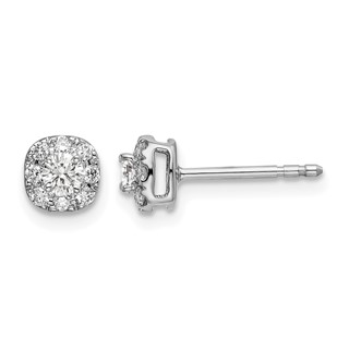 Diamond Cushion Halo Earrings