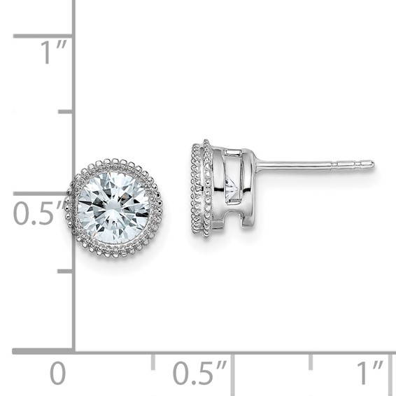 14k Round Beaded Bezel Earring Mountings