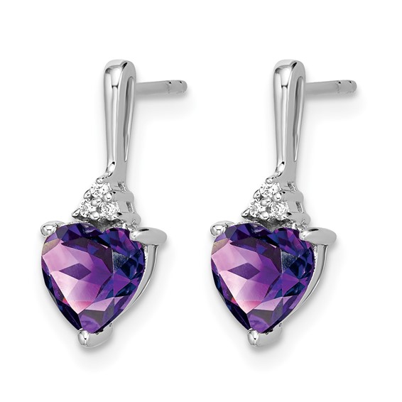 Gemstone and Diamond Heart Earrings