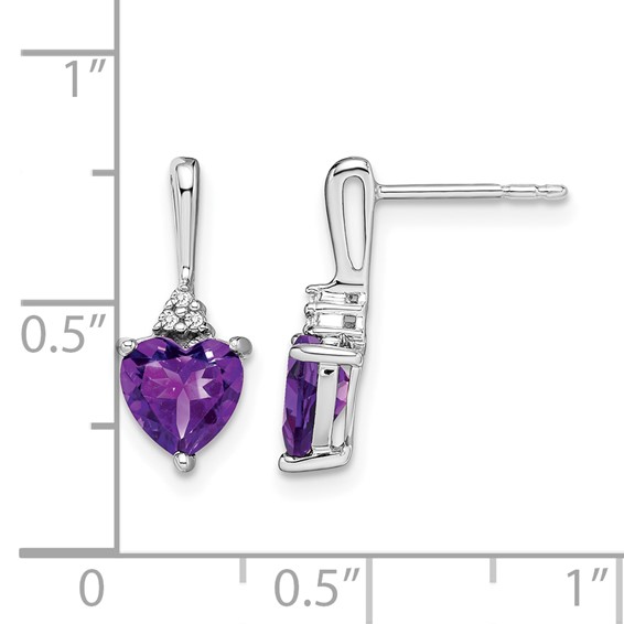 Gemstone and Diamond Heart Earrings