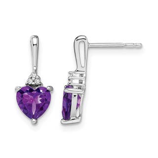 Gemstone and Diamond Heart Earrings