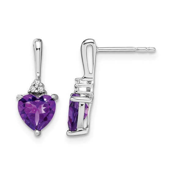 Gemstone and Diamond Heart Earrings