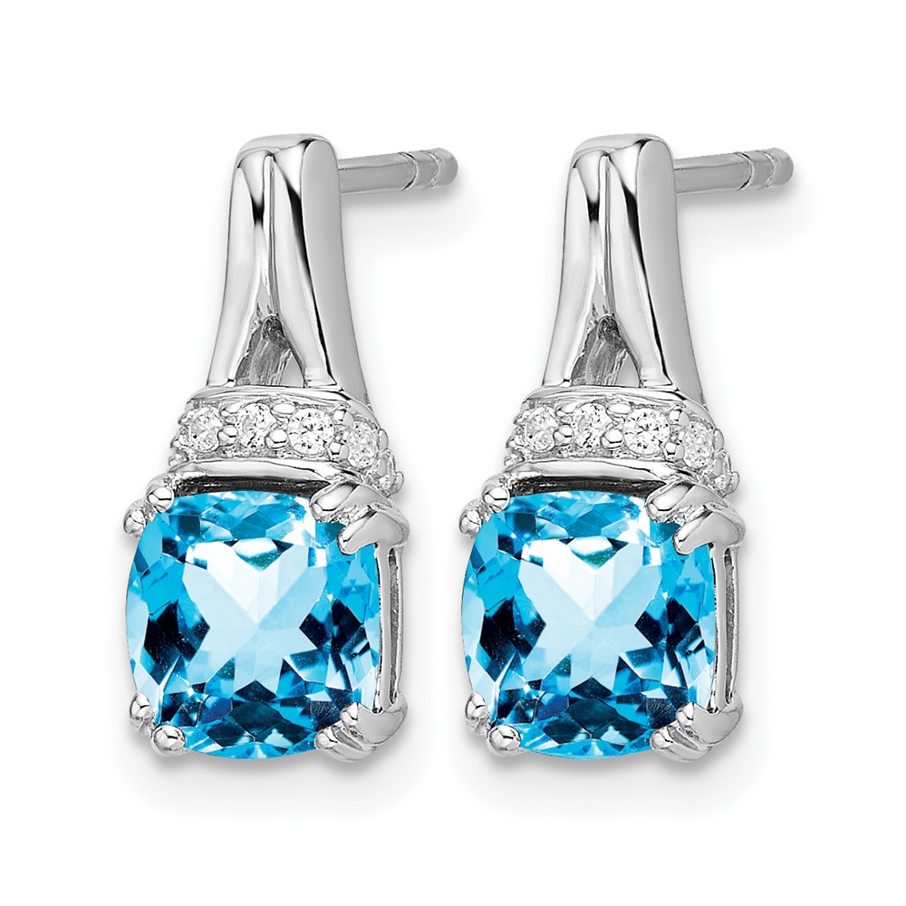 10k White Gold Blue Topaz and Diamond Earrings (EM7074-BT-007-1WA)