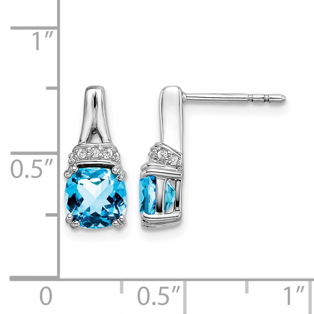 10k White Gold Blue Topaz and Diamond Earrings (EM7074-BT-007-1WA)