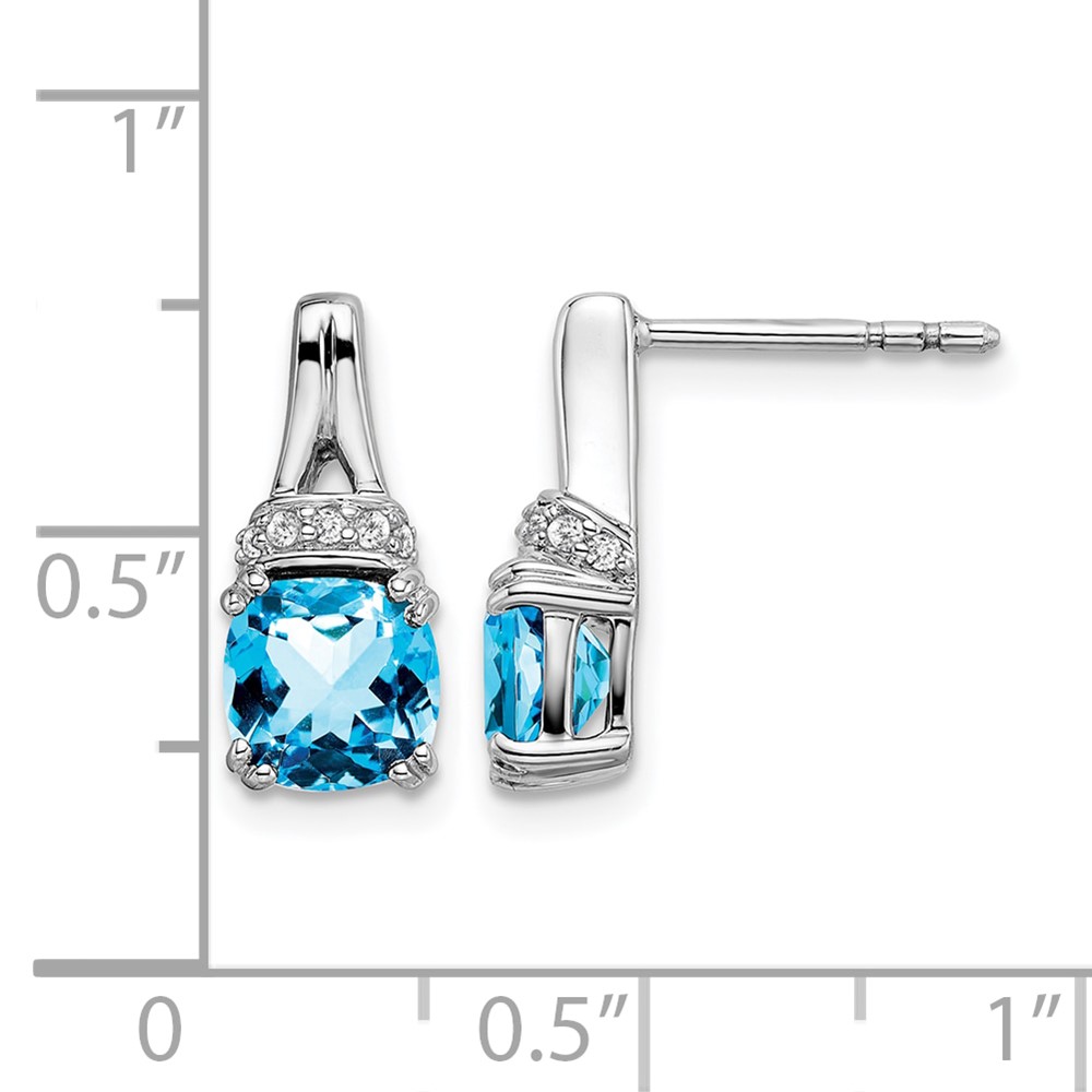 14k White Gold Blue Topaz and Diamond Earrings (EM7074-BT-007-WA)