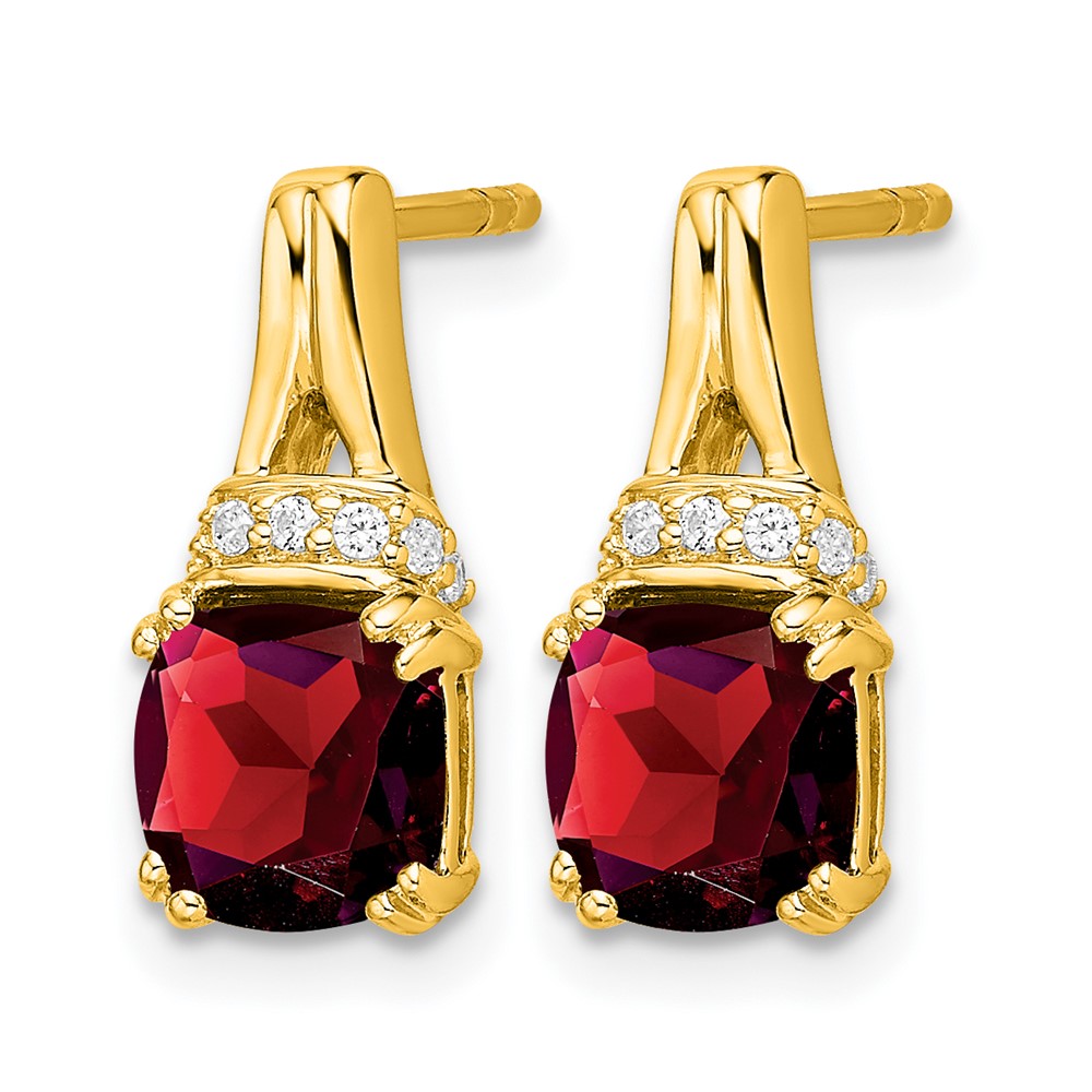10k Yellow Gold Garnet and Diamond Earrings (EM7074-GA-007-1YA)