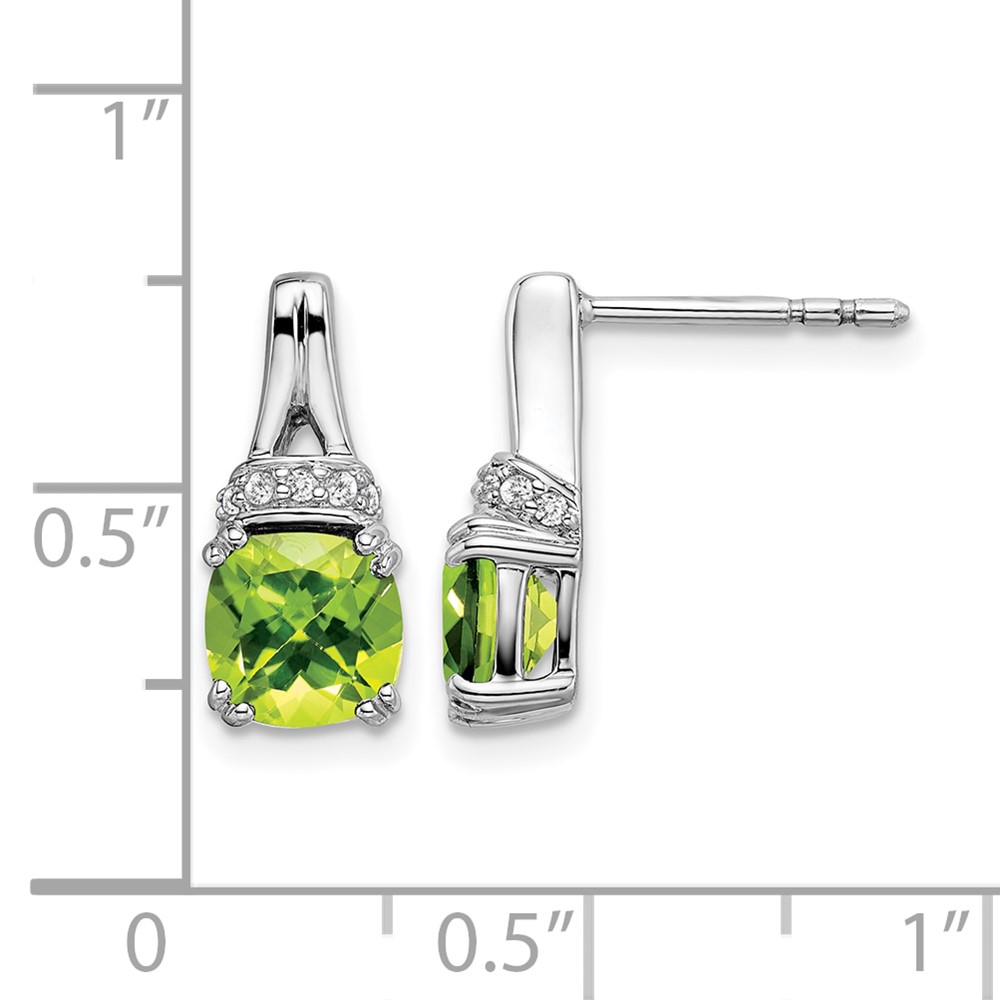 14k White Gold Peridot and Diamond Earrings (EM7074-PE-007-WA)