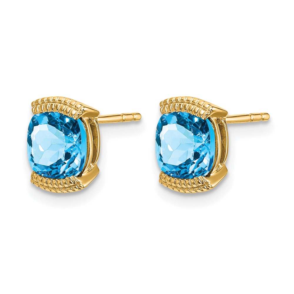 14k Blue Topaz Post Earrings (EM7080-BT-Y)