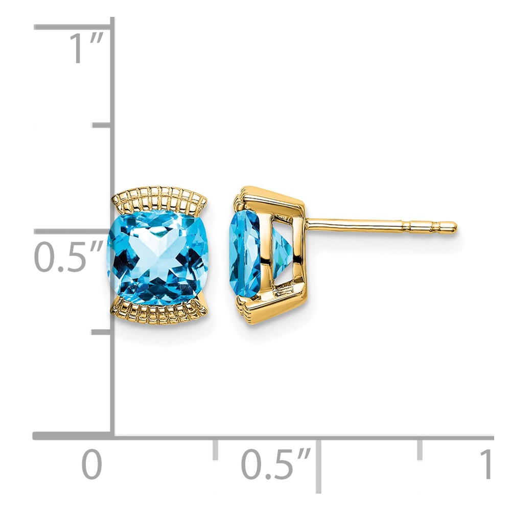14k Blue Topaz Post Earrings (EM7080-BT-Y)