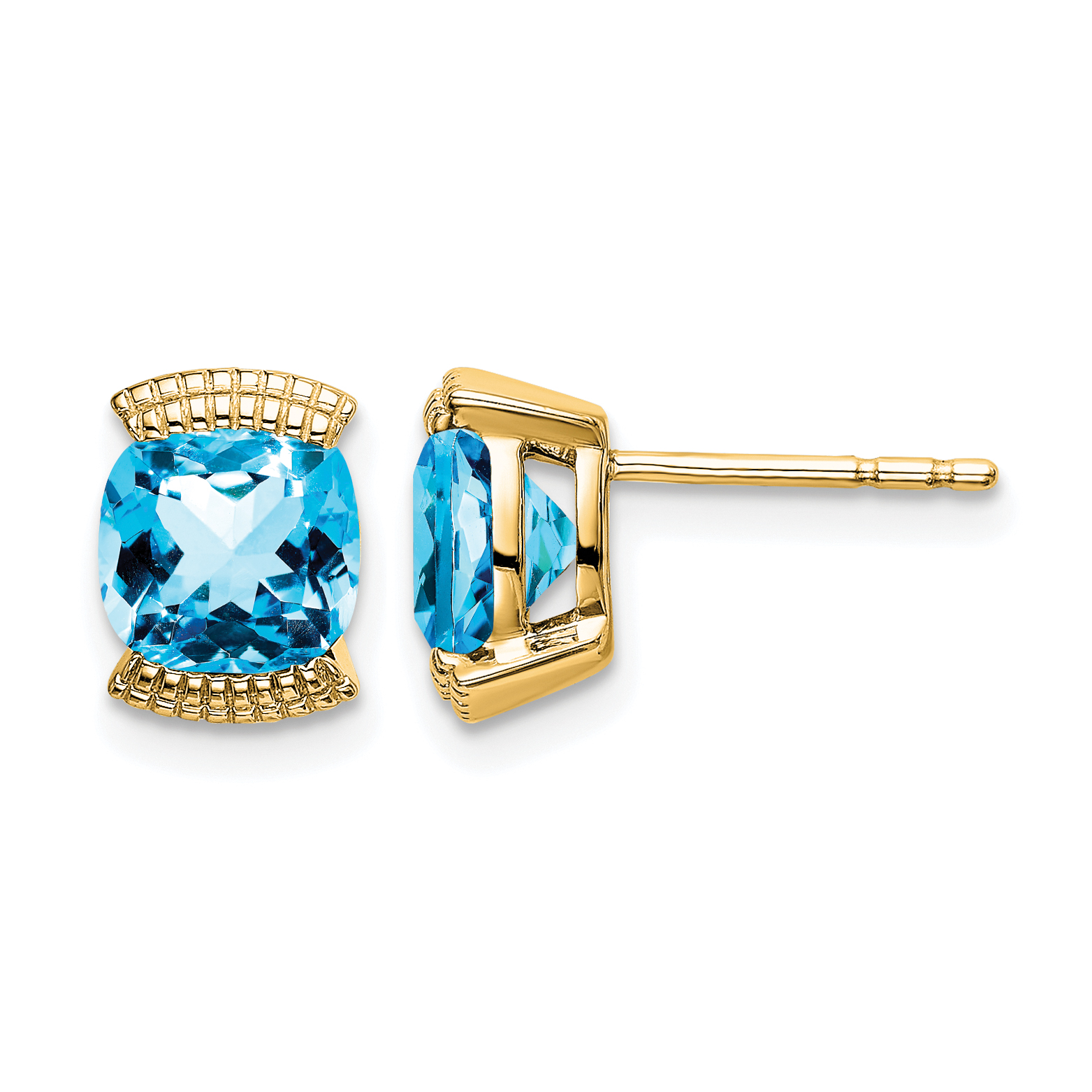 14k Blue Topaz Post Earrings (EM7080-BT-Y)