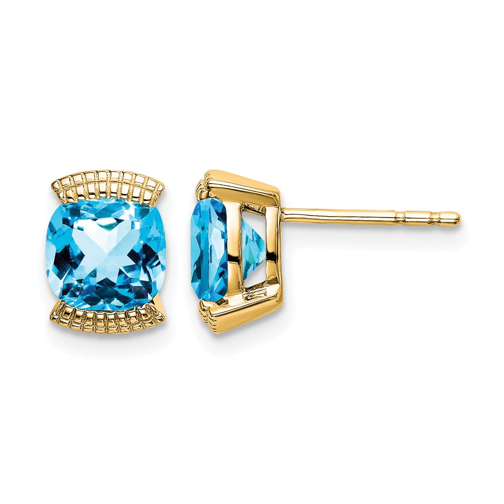 14k Blue Topaz Post Earrings (EM7080-BT-Y)
