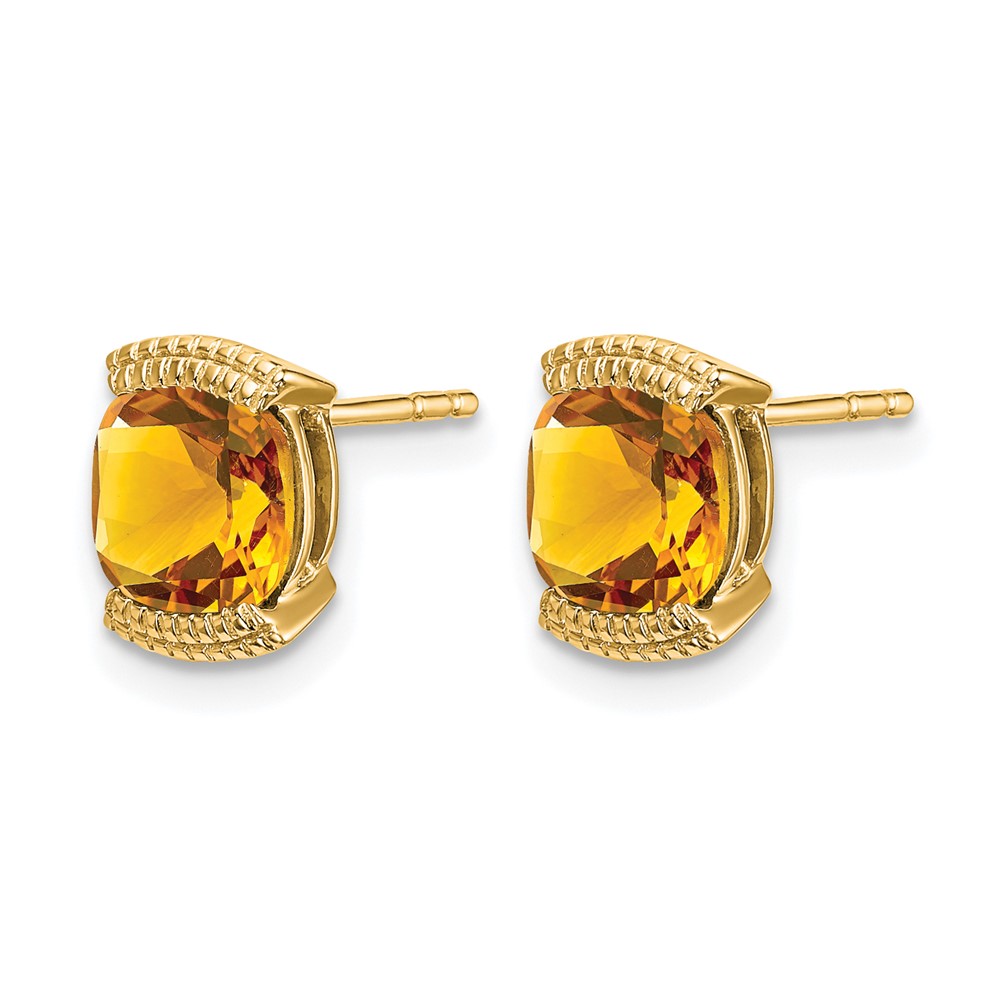 14k Citrine Post Earrings (EM7080-CI-Y)