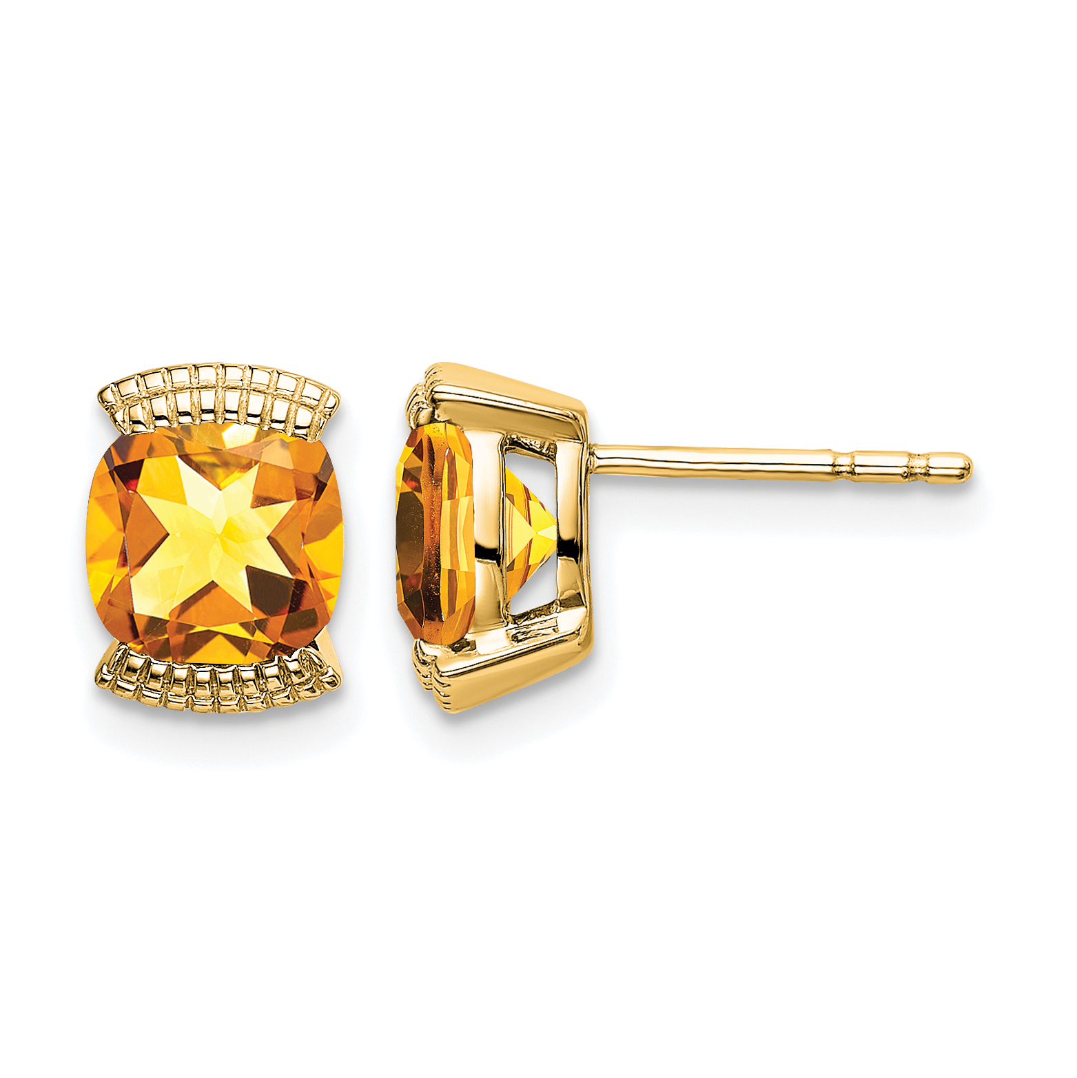 14k Citrine Post Earrings (EM7080-CI-Y)