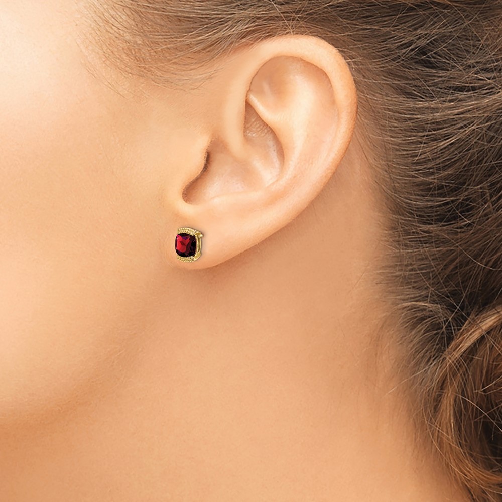 14k Garnet Post Earrings (EM7080-GA-Y)