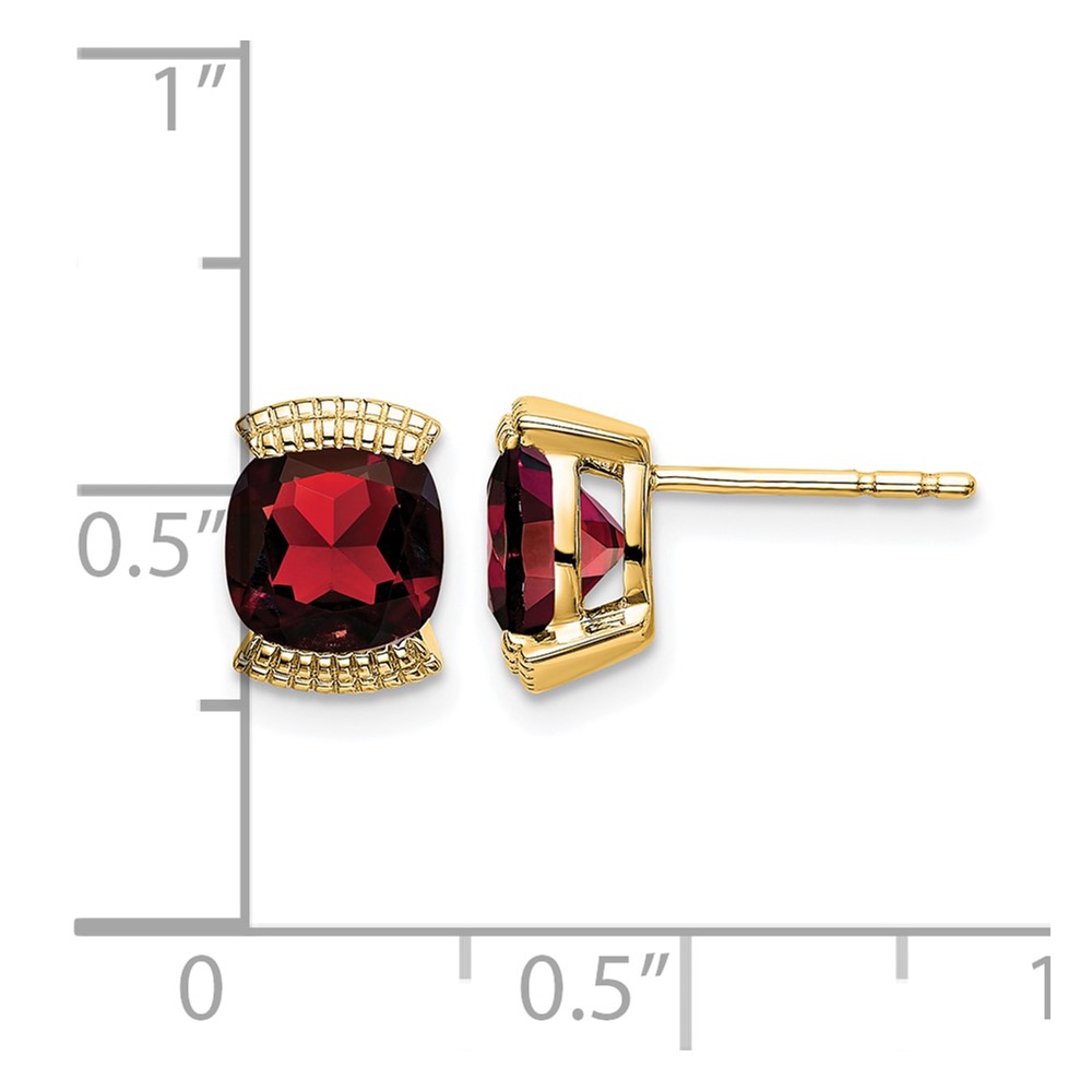 14k Garnet Post Earrings (EM7080-GA-Y)