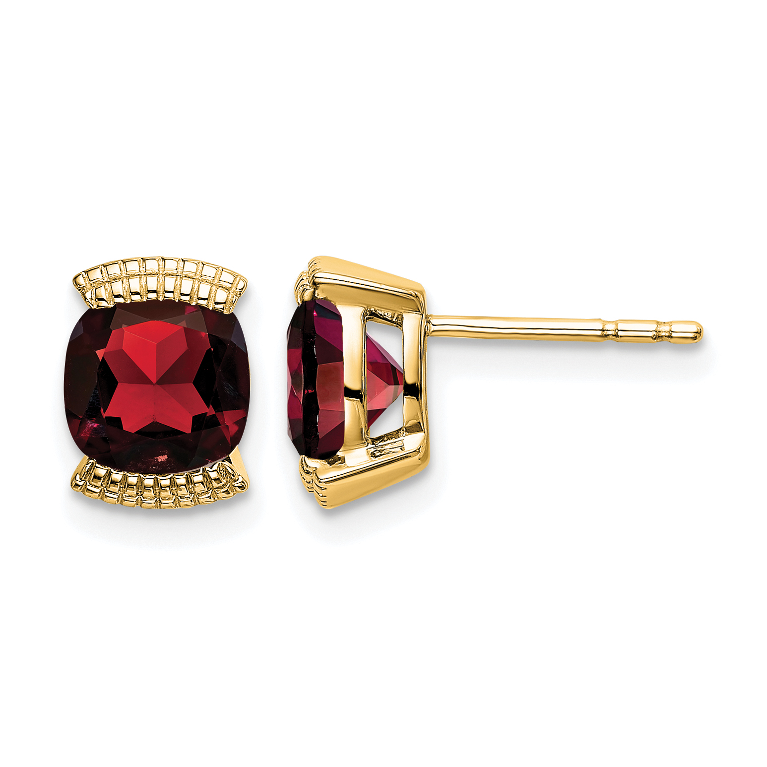 14k Garnet Post Earrings (EM7080-GA-Y)