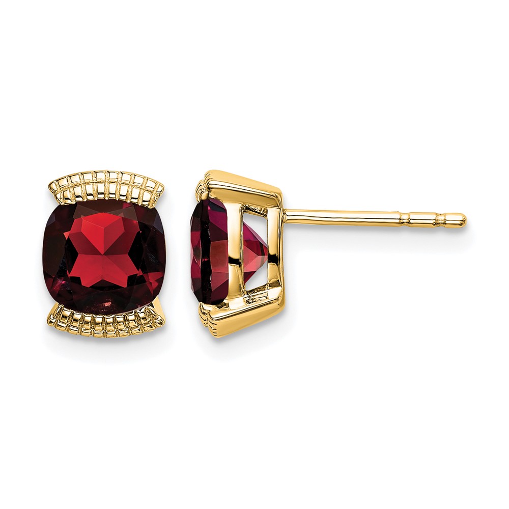14k Garnet Post Earrings (EM7080-GA-Y)