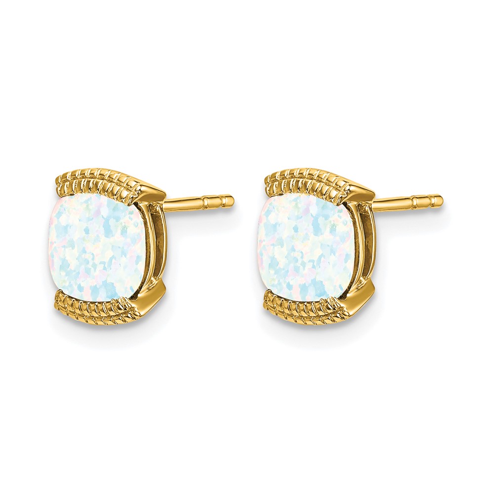 14k Created Opal Post Earrings (EM7080-OP-Y)