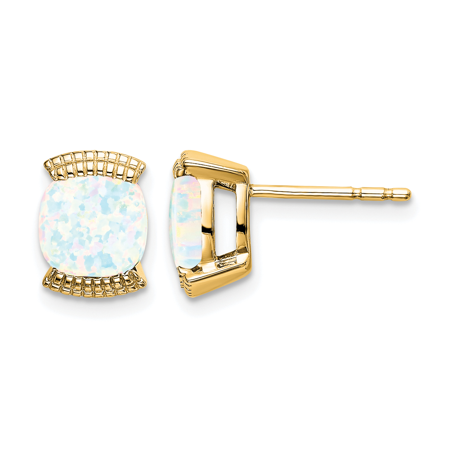 14k Created Opal Post Earrings (EM7080-OP-Y)