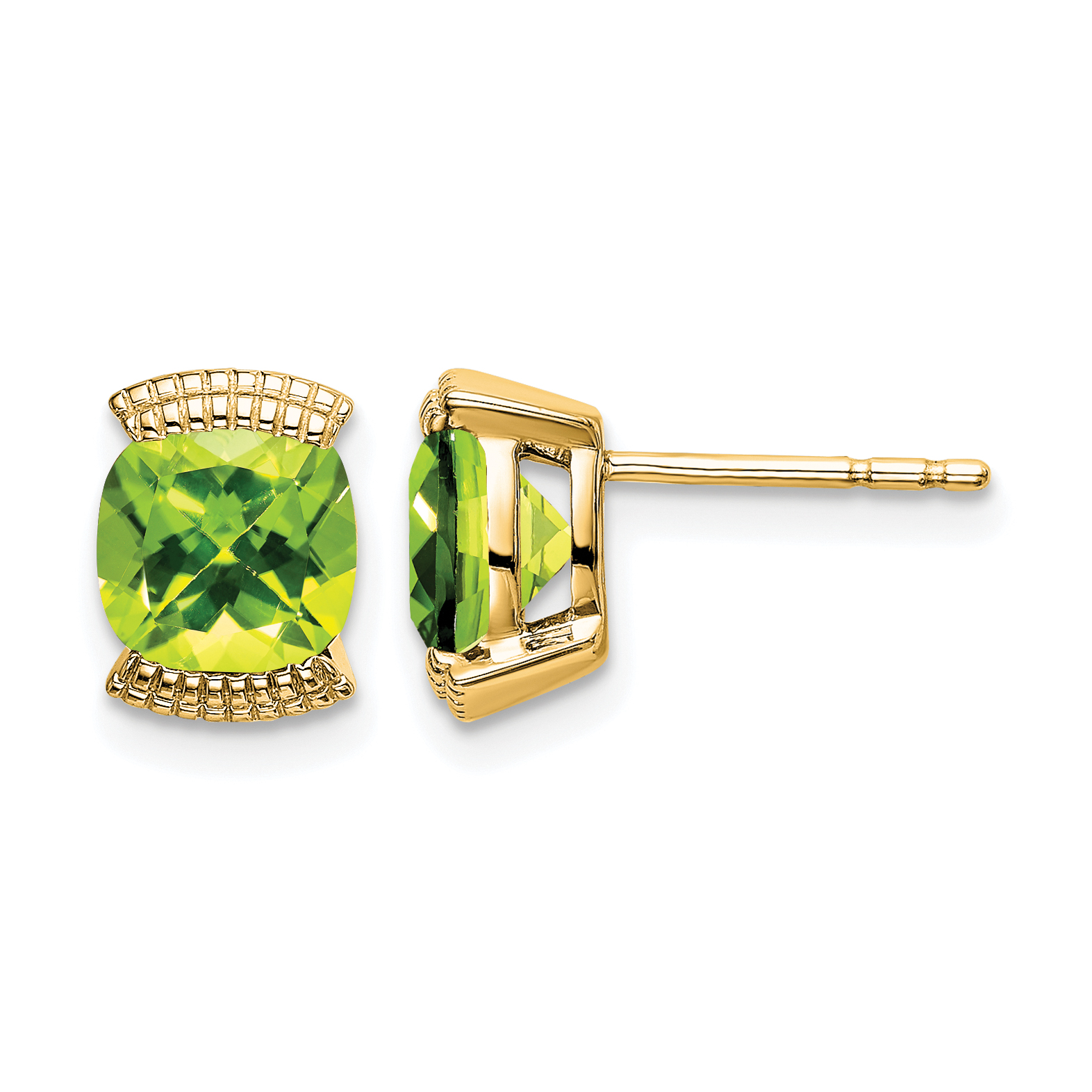 14k Peridot Post Earrings (EM7080-PE-Y)