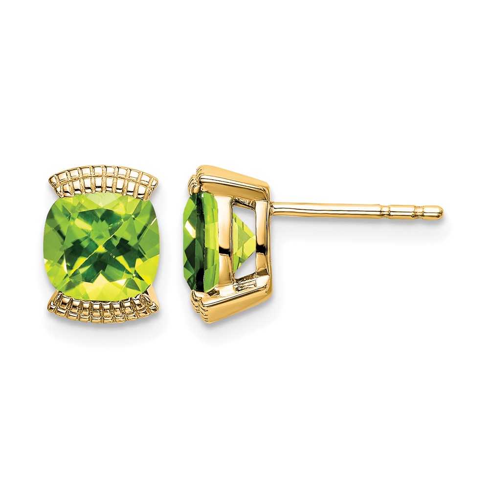 14k Peridot Post Earrings (EM7080-PE-Y)