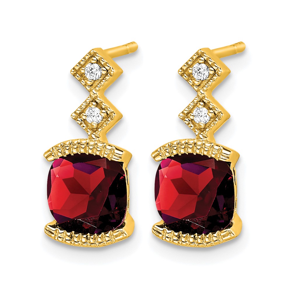 14k Garnet and Diamond Earrings (EM7081-GA-004-YA)