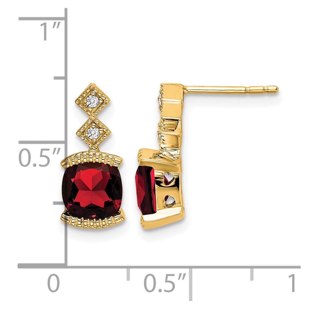 14k Garnet and Diamond Earrings (EM7081-GA-004-YA)