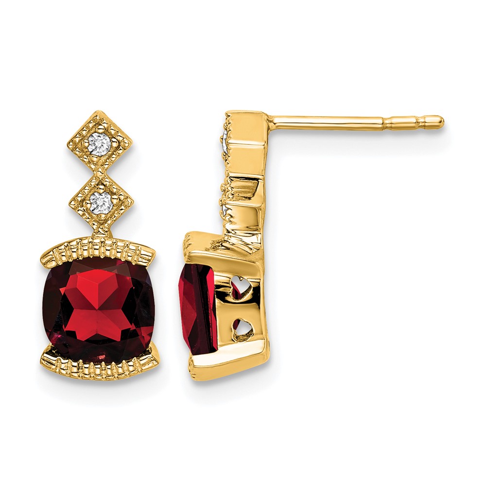 14k Garnet and Diamond Earrings (EM7081-GA-004-YA)