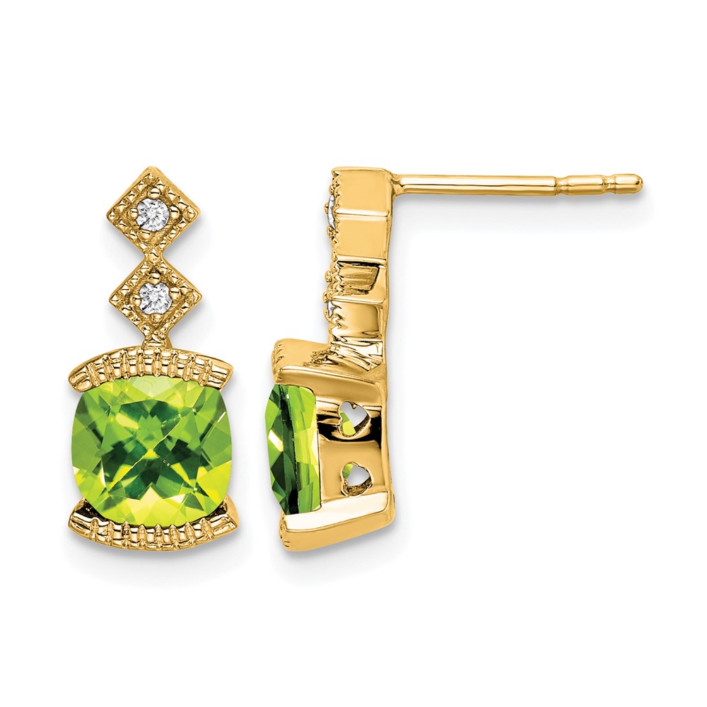 14k Peridot and Diamond Earrings (EM7081-PE-004-YA)