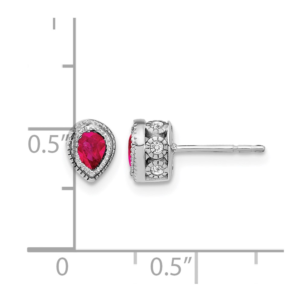14k White Gold Ruby and Diamond Earrings (EM7094-RU-015-WA)